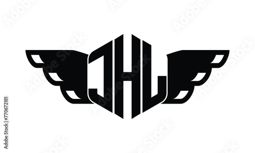 JHL polygon wings logo design vector template. photo