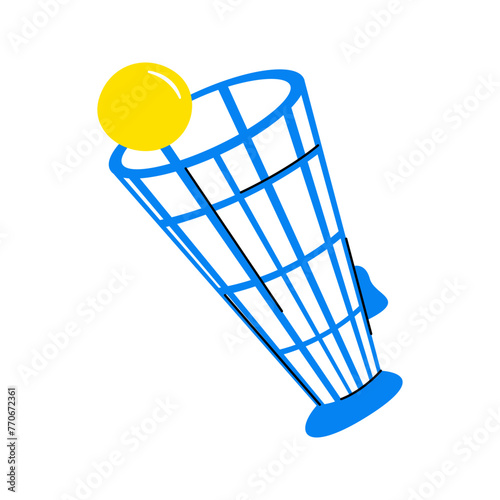 Catch and toss ball game. Hand drawn vector illustration. 80s - 90s concept.