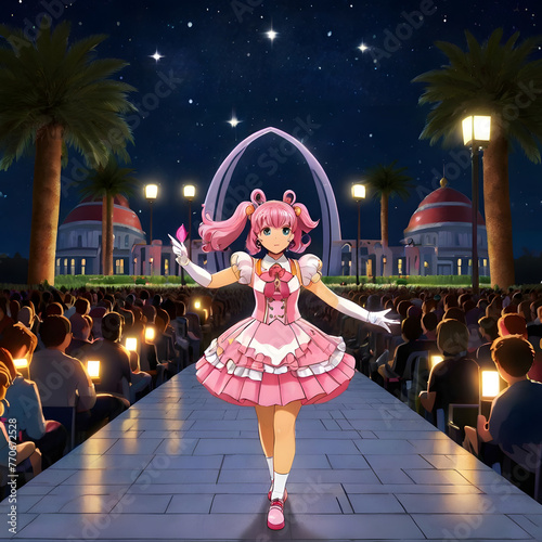 animated pop star power magical girl concert under the stars