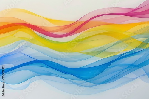 パステルカラーの抽象的な水彩サイン波 © Maki_Illust