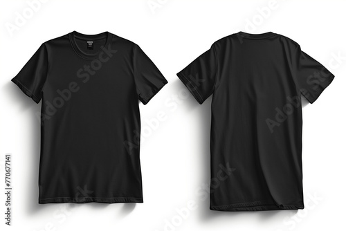 Black Tshirt Front and Back Mockup