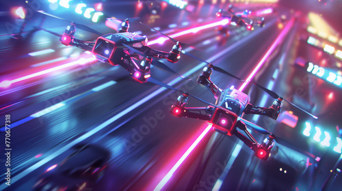 Futuristic Drones in High-Speed Urban Flight