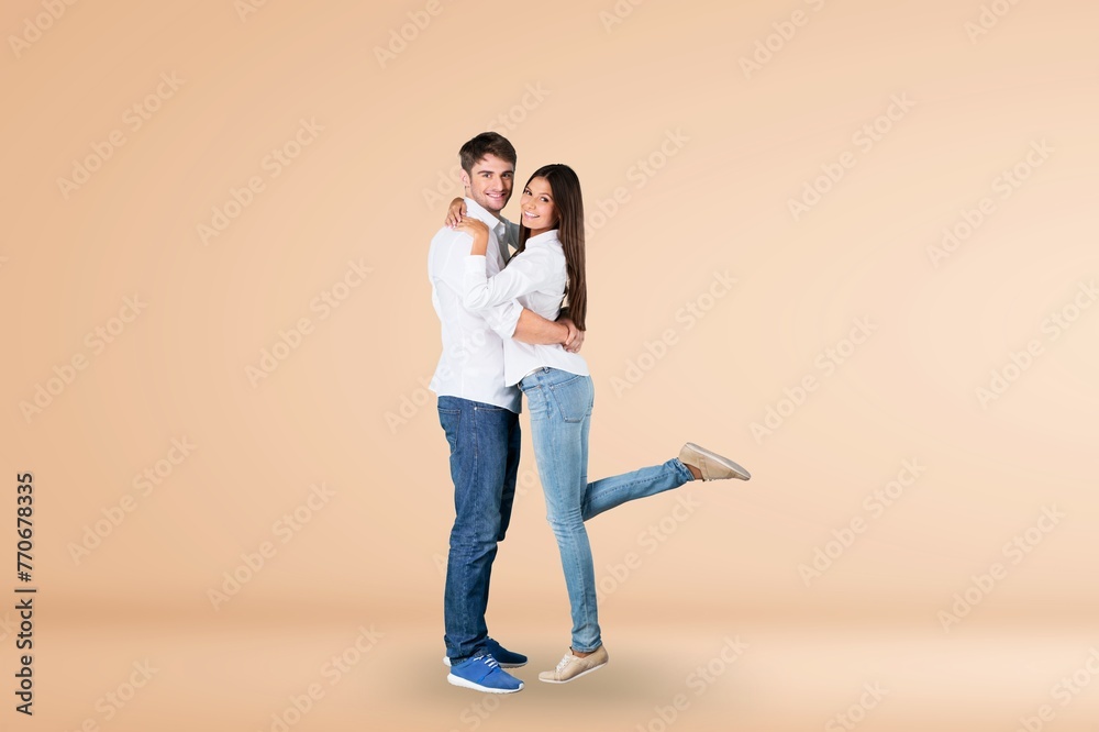 smiling cheerful young couple friends man woman smiling cheerful young couple friends man woman