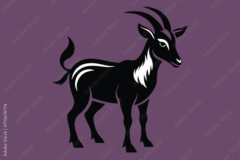 silhouette-image-black-and-white-goat-vector-illust.eps