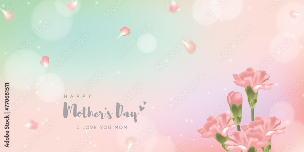 Mother's day background with carnations Mother's day background with carnations