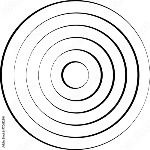 Circle concentric pattern. Geometric vortex ring shape