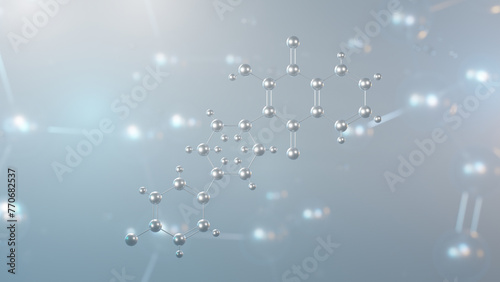 atovaquone molecular structure, 3d model molecule, antimicrobial medication, structural chemical formula view from a microscope photo