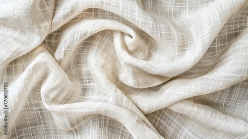 A light linen fabric texture, showcasing the natural fiber weave in a white background photo