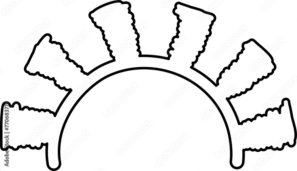 Drawing of sun. Design element
