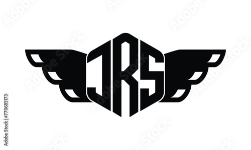 JRS polygon wings logo design vector template. photo