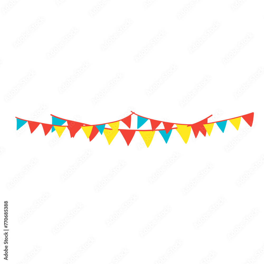Party with Flags Vector Illustration