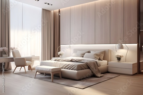 Modern White Bedroom Elegant in Ivory HD Bright