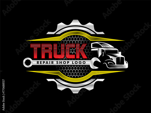 truck repair diesel mechanic logo