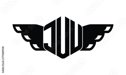 JUU polygon wings logo design vector template. photo