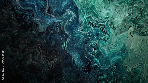 An abstract texture background, blending black, blue, and green hues for a sophisticated matte finish