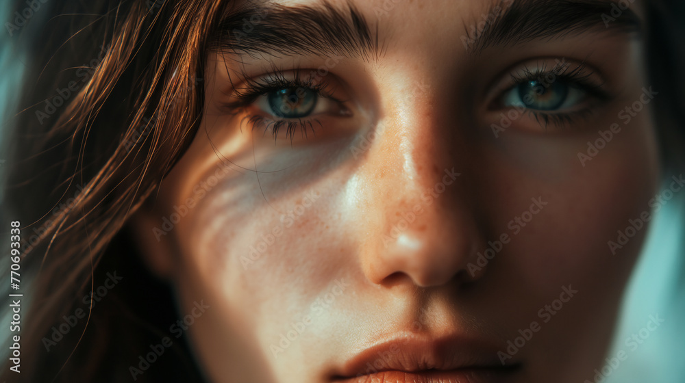Close up emotional portrait of a beautiful girl. Close up emotional portrait of a beautiful girl.