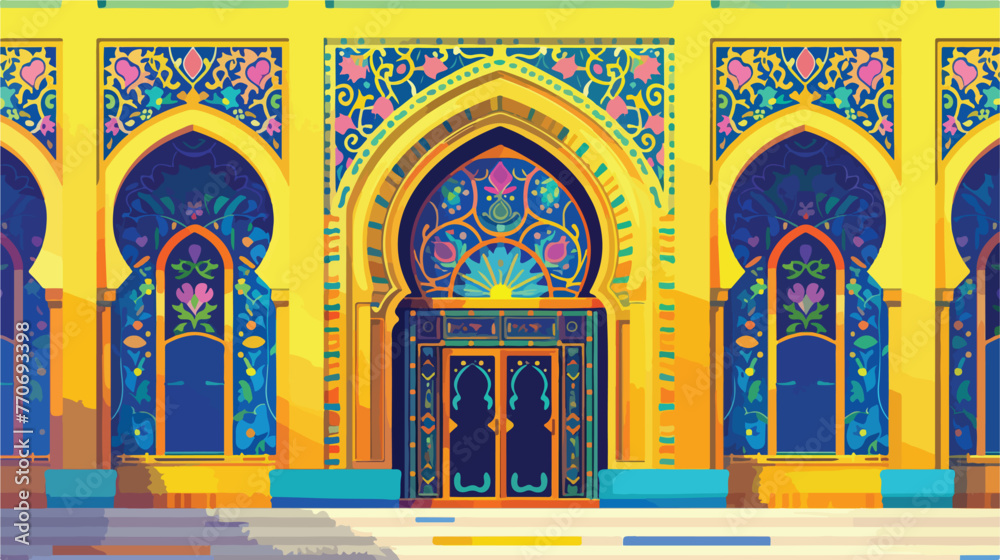 Islamic Yellow Window decoration of the Dome