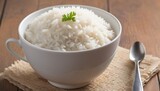 cooked white rice served in a cup