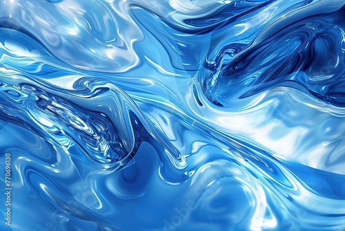 Mesmerizing abstract liquid glass wallpapers for gadget screen on blue background minimalists. Fluid elegance and vibrant hues. Unique artistry wallpaper. Shine brilliance of liquid glass effect