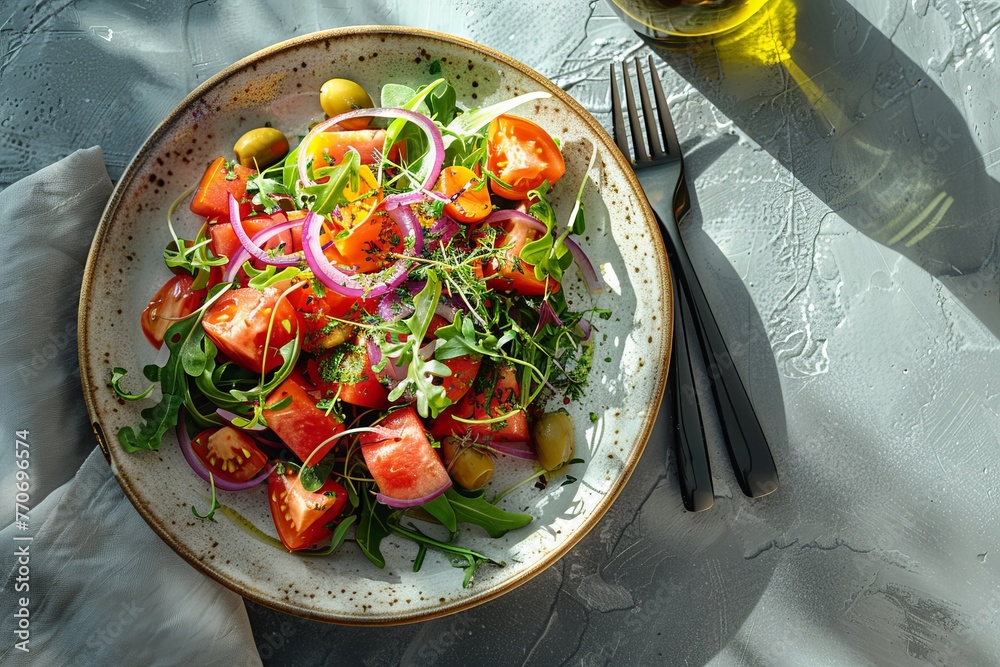 Fresh cucamelon salad with cherry tomatoes and red onion Fresh cucamelon salad with cherry tomatoes and red onion