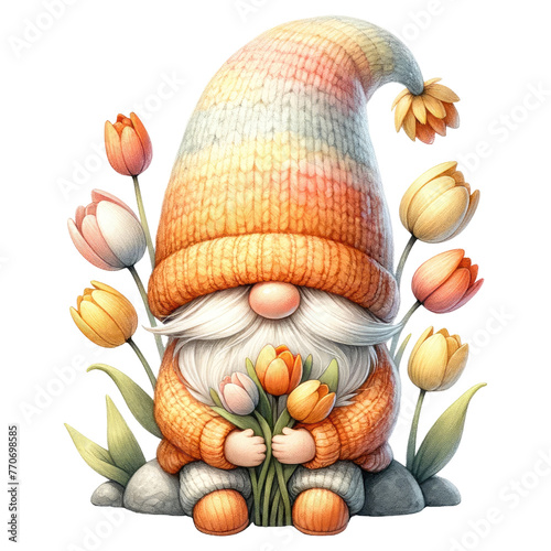Tulip Themed Gnome Character Art photo
