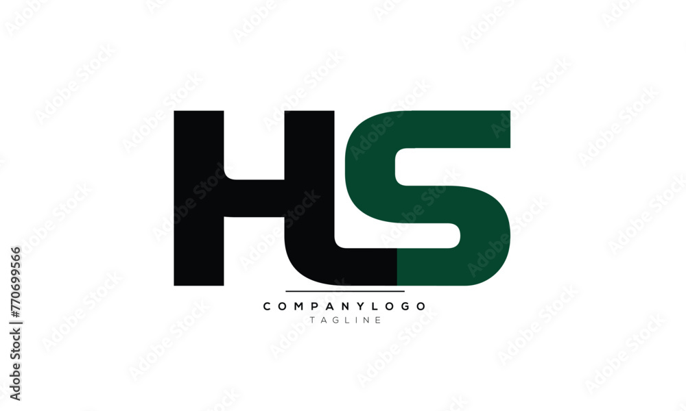 Alphabet letters Initials Monogram logo HS, HS INITIAL, HS letter
