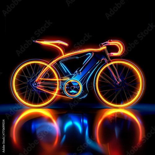 bicycle with luminous wheels neon bike