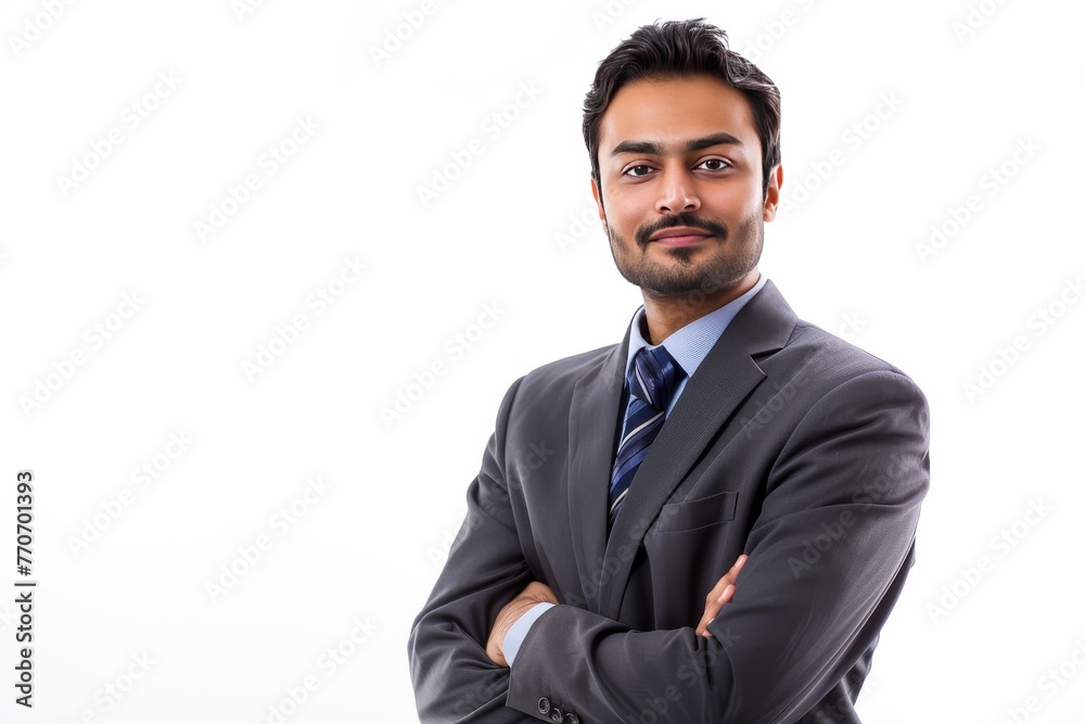Executive Excellence: Studio Shot of a Handsome Indian Business Leader generative ai Executive Excellence: Studio Shot of a Handsome Indian Business Leader generative ai