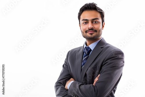 Executive Excellence: Studio Shot of a Handsome Indian Business Leader generative ai