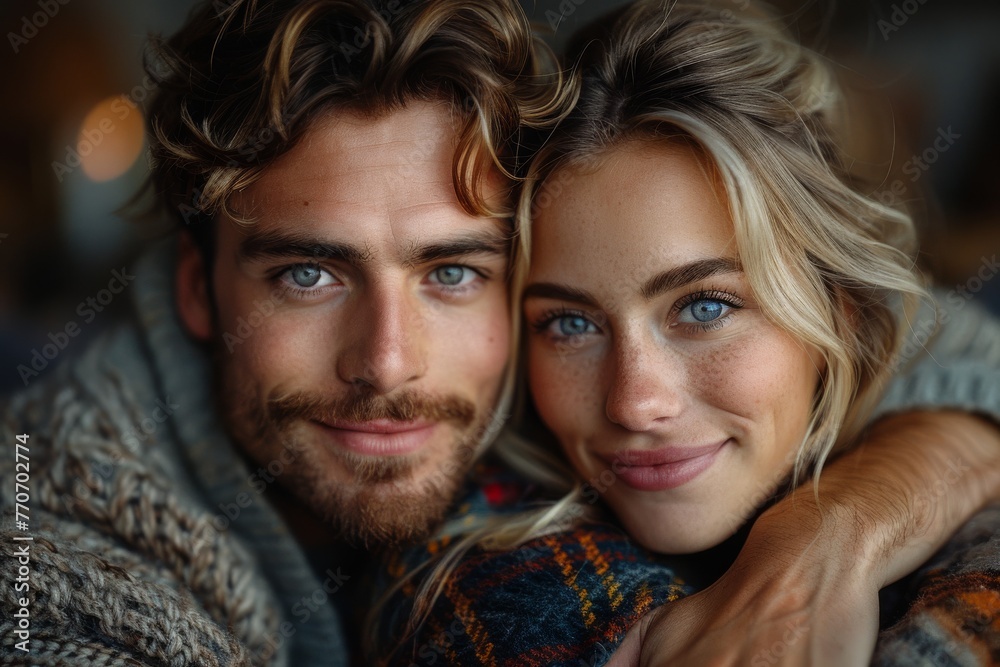 A close-up image of a loving couple embracing, showcasing their deep connection and affection A close-up image of a loving couple embracing, showcasing their deep connection and affection