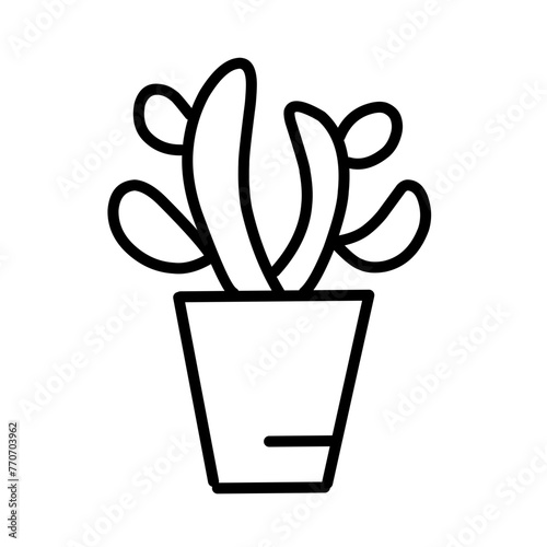 Cactus outline hand drawn vector