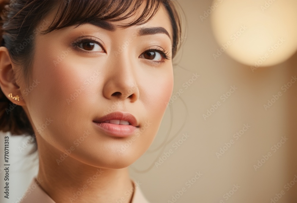 Naklejka premium A focused professional sits in thoughtful repose, her concentration suggesting deep contemplation on work matters.