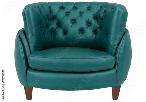 Green color Armchair Isolated, objects on a transparent background photo