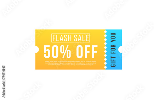 Vintage cinema ticket concert and festival event, movie theater coupon. Half price offer, promo code gift voucher and coupons template. Big sale and super sale coupon discount. Vector illustration. 