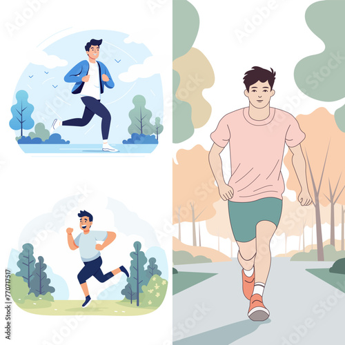 Guy on a morning jog in the park_037