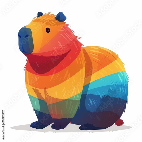 Vector illustration of rainbow animal, Ai generated