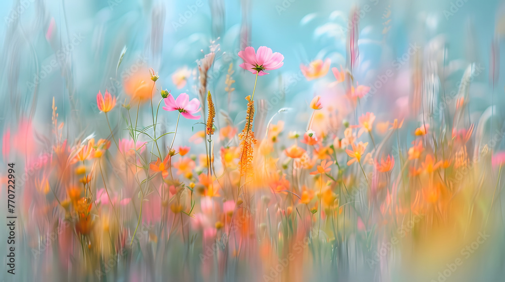 Colorful flower meadow in spring, 