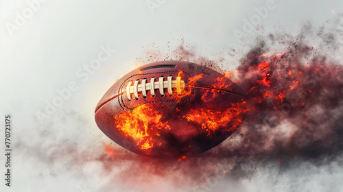American football burning ready for a hot match