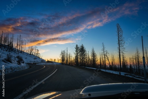 Beautiful view of a road through the Sierra Nevada © Wirestock
