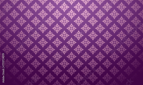 Luxury Thai pattern purple background vector illustration. Lai Thai element pattern. Dark purple theme