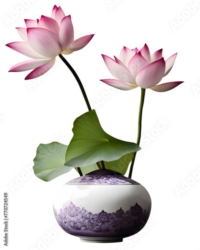 연꽃과 도자기 화병 Lotus and ceramic vase