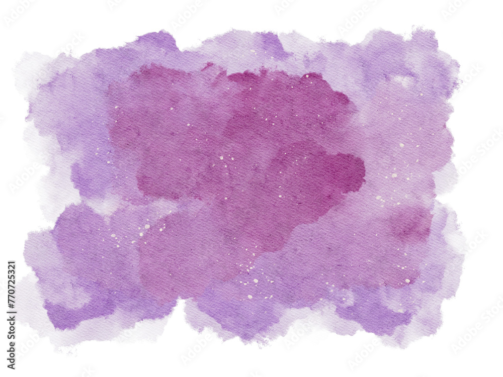 Abstract watercolor hand painting on textured paper with a blend of purple and red hues, evoking a sense of calm and creativity.