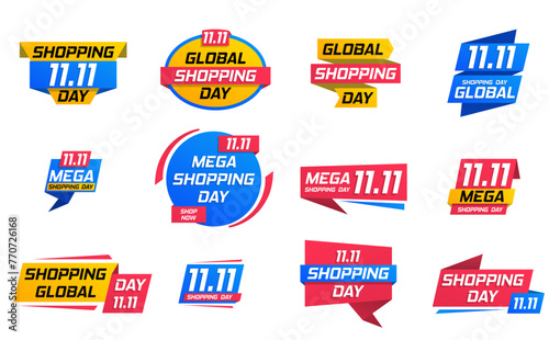Shopping day sale poster or flyer design isolated on white background. Special offer, big sale, clearance. Business limited special promotions, best deal badge. Vector illustration