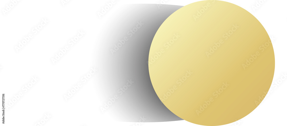 Gold paper circle and shadow. Element for design