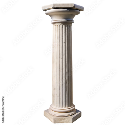 six isolated and realistic antique white columns icon set