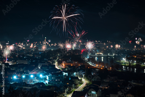 fireworks in the city