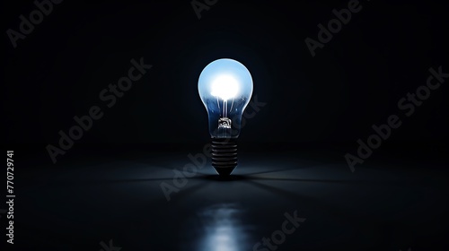 ðŸ’¡ðŸ’¡ðŸ’¡A glowing light bulb in the dark. photo