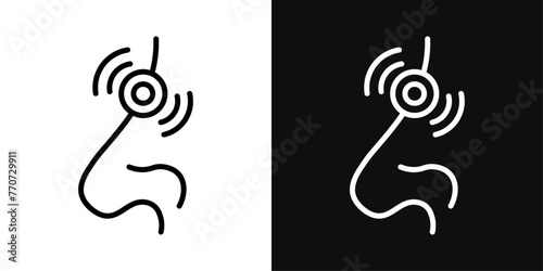 Nasal Health and Nose Pain Icons. Sinus Discomfort and Allergy Relief Symbols.