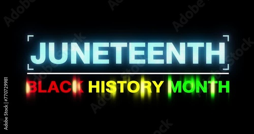 Motion of Juneteenth Independence Day. Freedom or Emancipation day. Annual American holiday, celebrated in June 19. African-American history and heritage.