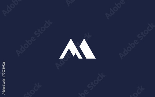 letter m with mountain logo icon design vector design template inspiration